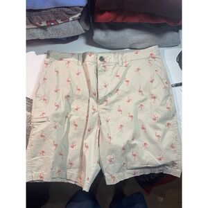 Tackle and Tide mens shorts size 36 khaki with pink flamingos